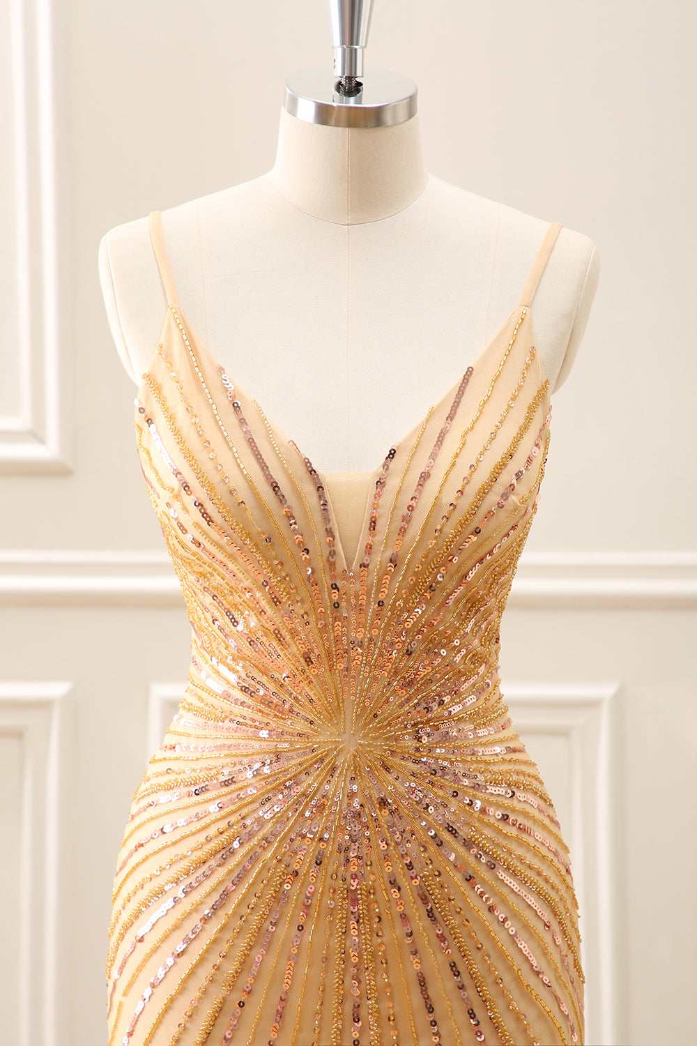 Sparkly Golden Backless Tight Homecoming Dress - Image 4