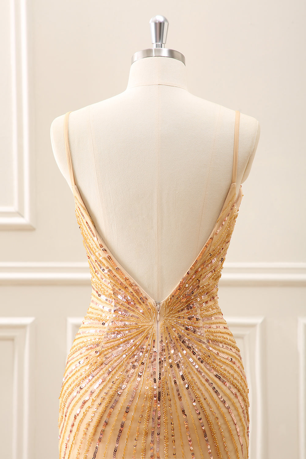 Sparkly Golden Backless Tight Homecoming Dress - Image 5